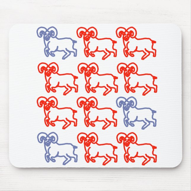 Mousepad Simple Ram Line Art Pattern | Dual‑Color Design (Frente)