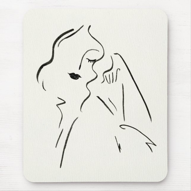 Mousepad Simple Study - Desenho de uma Senhora (Frente)