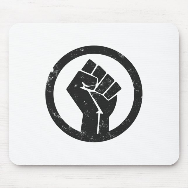 Mousepad Simples Black Life Material Protesto Power Fist Wi (Frente)