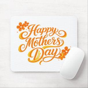 Mousepad Simples Calligrafia Floral do Dia das Mães   