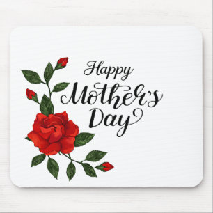 Mousepad Simples Calligraphy Floral Dia das Mães   