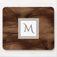 Simples Castanho Escuro Sutil Marble Monograma Mod