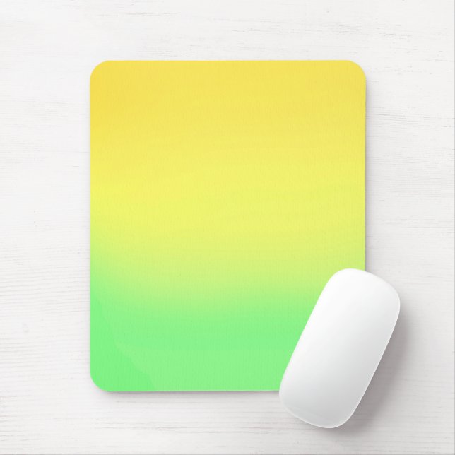 Mousepad Simples Efeito de Mão Solar Amarelo e Verde (Com mouse)