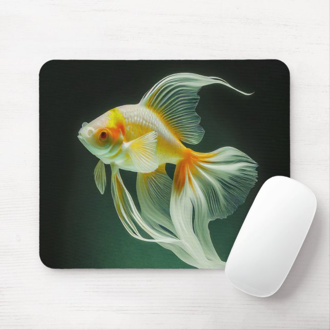 Mousepad Simples Elegante Trabalho de arte digital Goldfish (Com mouse)