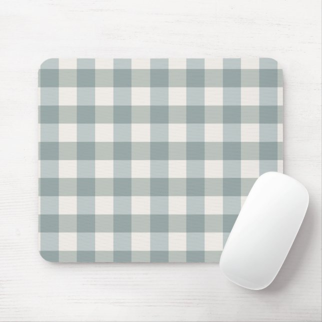 Mousepad Simples fazenda do Campo Gingham, Xadrez Verde (Com mouse)