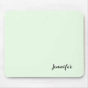 Mousepad Simples Girly Personalizado Script Mint Verde