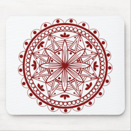 Mousepad Simples Mandala Vermelha Profunda