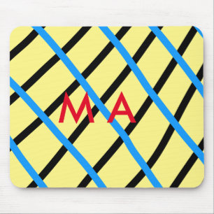 Mousepad Simples monograma adicione seu nome com letra míni