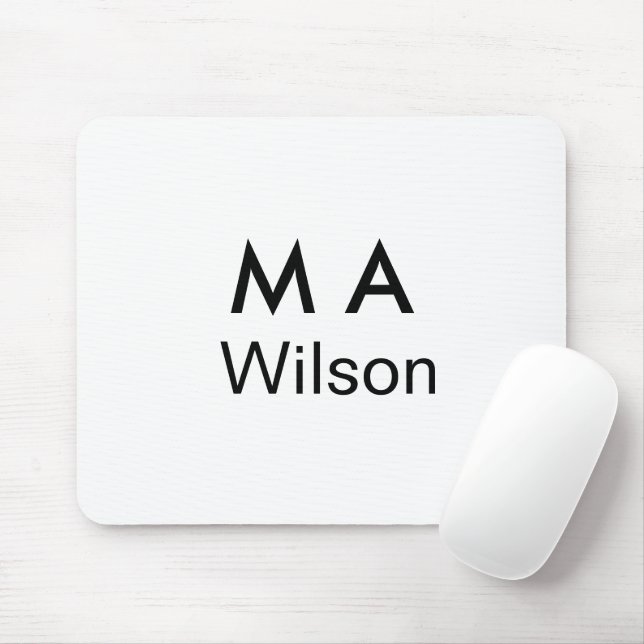 Mousepad Simples monograma adicione seu nome com letra míni (Com mouse)