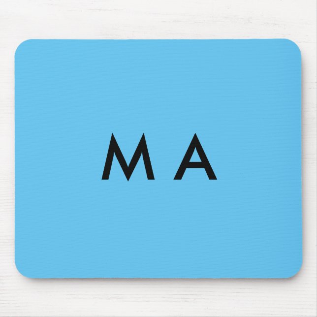 Mousepad Simples monograma adicione seu nome com letra míni (Frente)