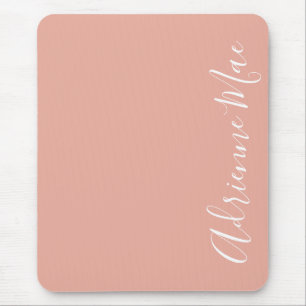 Mousepad Simples personalizado cor-de-rosa elegante
