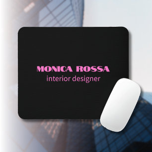 Mousepad Simples profissional Neon Pink Preto
