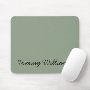 Mousepad Simples profissional Verde Sage Minimalista