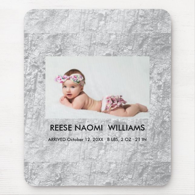 Mousepad Simplesmente Elegante Foto de Bebê Menina Fofa (Frente)