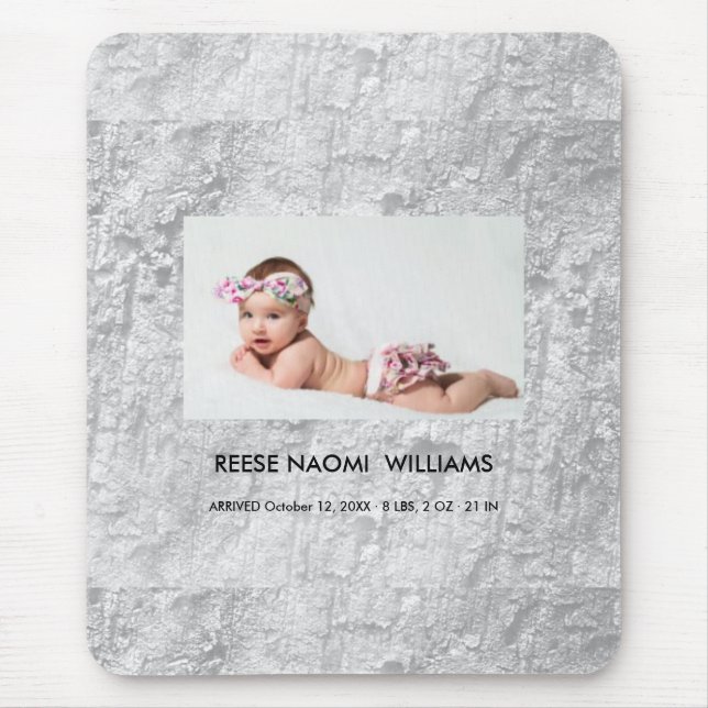 Mousepad Simplesmente Elegante Foto de Bebê Menina Fofa (Frente)