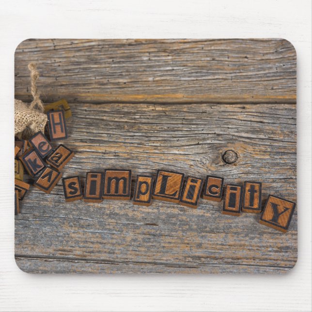 Mousepad Simplicidade Letterpress (Frente)