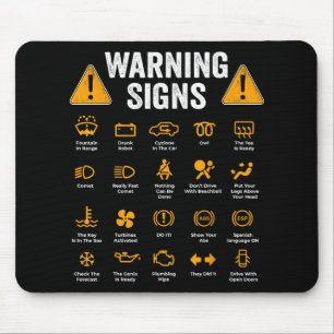 Mousepad Sinais de aviso de condução engraçados 101 Present