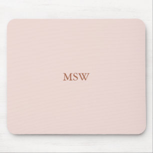 Mousepad Sinais de monograma personalizados, cor-de-rosa, m