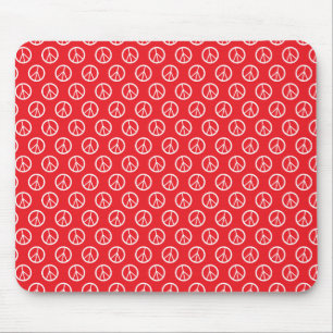 Mousepad Sinais de paz brancos vermelhos