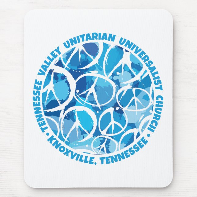 Mousepad Sinais de paz da TVUUC em tons de azul (Frente)