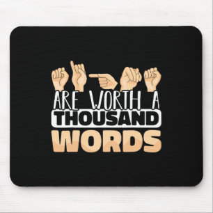 Mousepad Sinais que valem mil palavras Sinal americano ASL