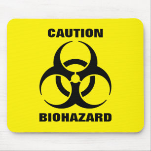Mousepad Sinal de aviso amarelo do símbolo do Biohazard