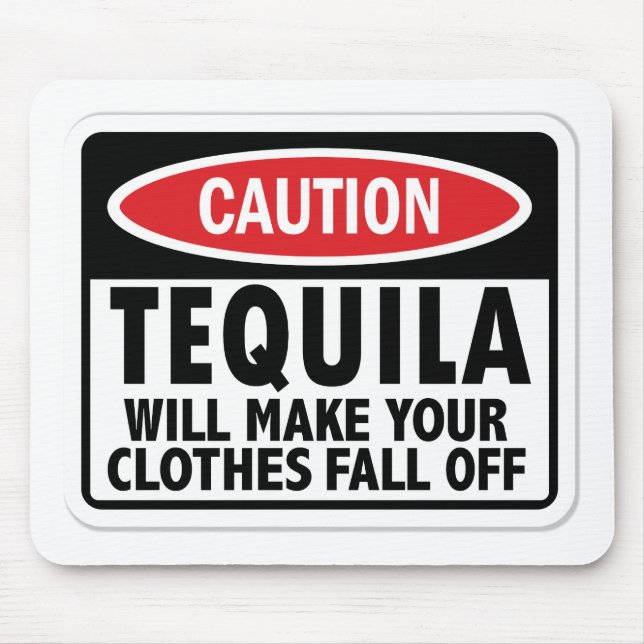 Mousepad sinal de aviso de Tequila Vintage (Frente)
