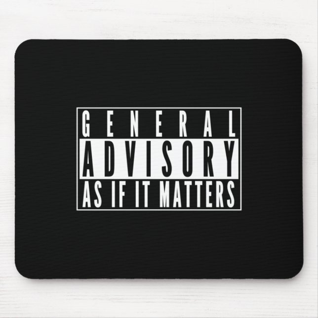 Mousepad Sinal de aviso geral - Como se ele fosse adesivo (Frente)