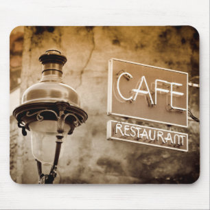 Mousepad Sinal de café em sépia, Paris, França