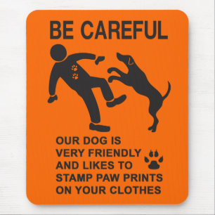MOUSEPAD SINAL DE DOG AMIGÁVEL NÃO PERIGOSO (TENHA CUIDADO)