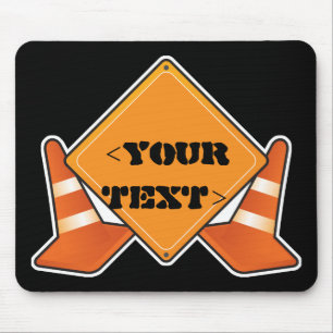 MOUSEPAD SINAL DE ESTRADA DE CONSTRUÇÃO PERSONALIZÁVEL,<