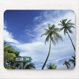 Mousepad Sinal de estrada de Drive do oceano, praia sul,