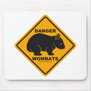 Mousepad Sinal de estrada do perigo de Wombat