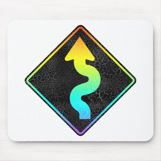 Mousepad sinal de estrada em curva à frente (Frente)