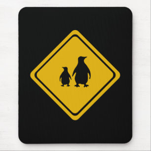 Mousepad sinal de estrada pinguim