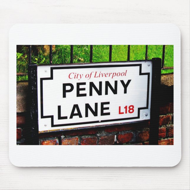 Mousepad sinal de Liverpool Inglaterra da pista da moeda de (Frente)