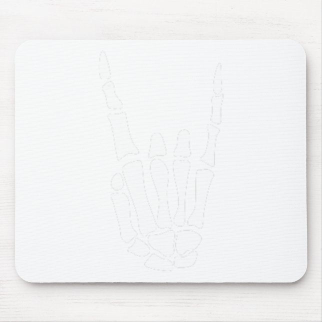 Mousepad Sinal de mão Rock on Skeleton - Halloween minimali (Frente)