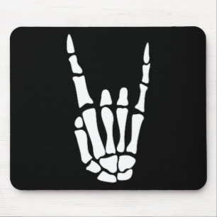 Mousepad Sinal de mão Rock on Skeleton - Halloween minimali