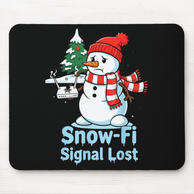 Mousepad Sinal de Neve Engraçado Perdido Boneco de Neve Nat (Frente)