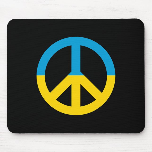 Mousepad Sinal de Paz Bandeira da Ucrânia  (Frente)