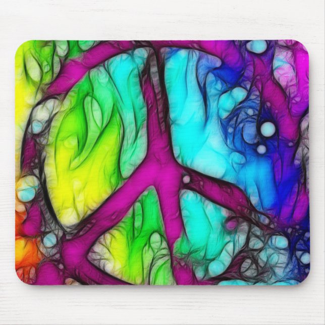 Mousepad Sinal de paz colorido (Frente)