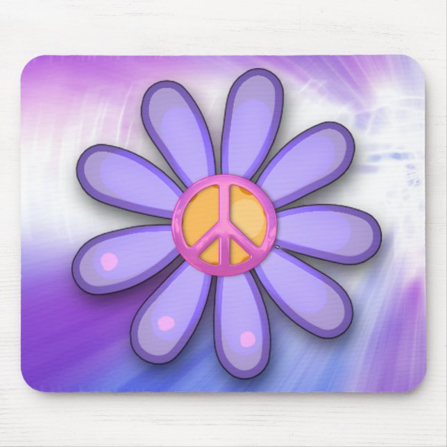Mousepad Sinal de paz cor-de-rosa bonito (Frente)