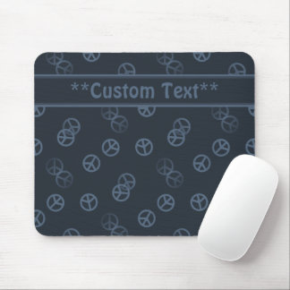 Mousepad Sinal de paz da cinza com texto personalizado