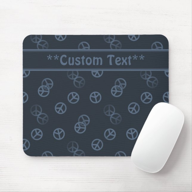 Mousepad Sinal de paz da cinza com texto personalizado (Com mouse)