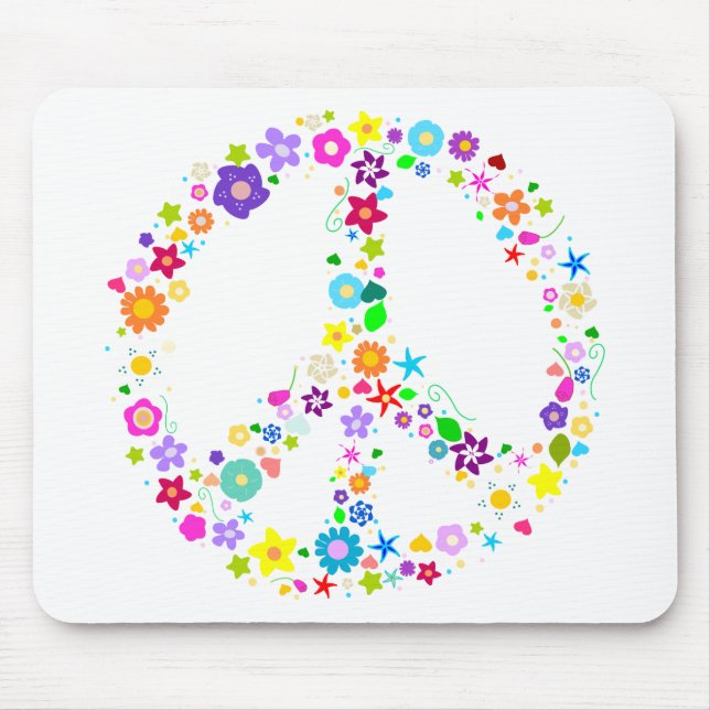 Mousepad Sinal de paz das flores (Frente)