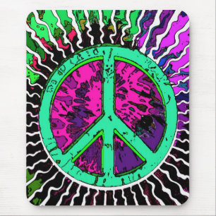 Mousepad Sinal de Paz de Hippie de Trippy