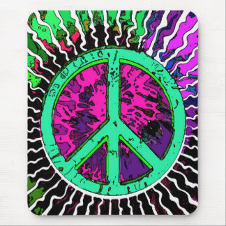 Mousepad Sinal de Paz de Hippie de Trippy