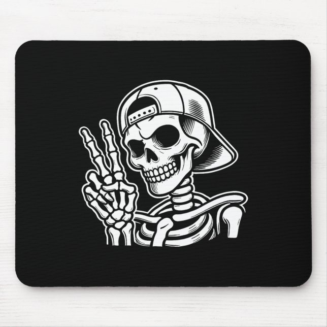 Mousepad Sinal de Paz de Mão Retro Halloween Sinal de Mão (Frente)