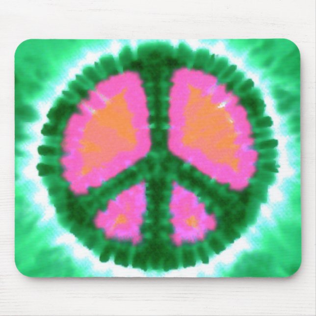 Mousepad Sinal de Paz Elétrica Tie-Dye (Frente)