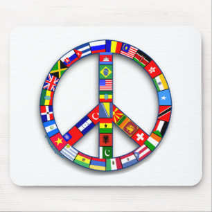 Mousepad Sinal de paz feito de t-shirt das bandeiras,